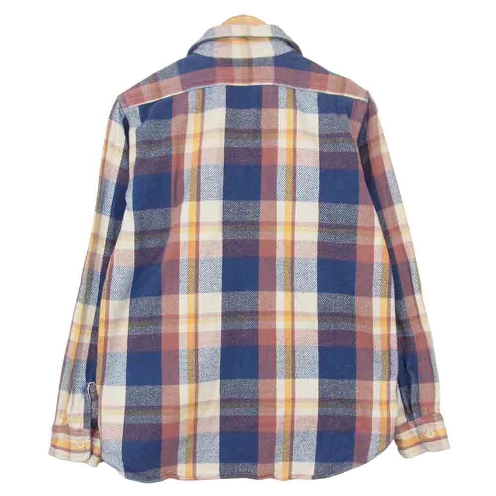 WAREHOUSE ウエアハウス ヘビーネル マチ付 チェック シャツ ブルー系 L【中古】