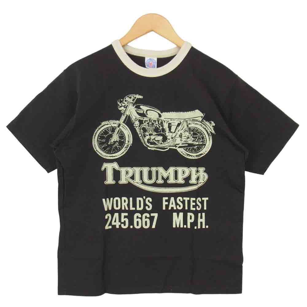 BOOTLEGGERS ブートレガーズ TRIUMPH トライアンフ プリント トリム Tシャツ チャコール系 M【中古】
