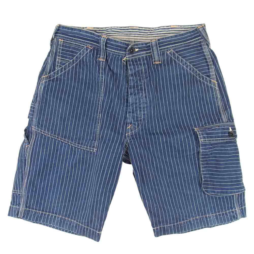 BOOTLEGGERS ブートレガーズ ウォバッシュ ストライプ カーゴ ショーツ インディゴブルー系 34【中古】