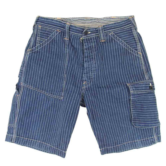 BOOTLEGGERS ブートレガーズ ウォバッシュ ストライプ カーゴ ショーツ インディゴブルー系 34【中古】