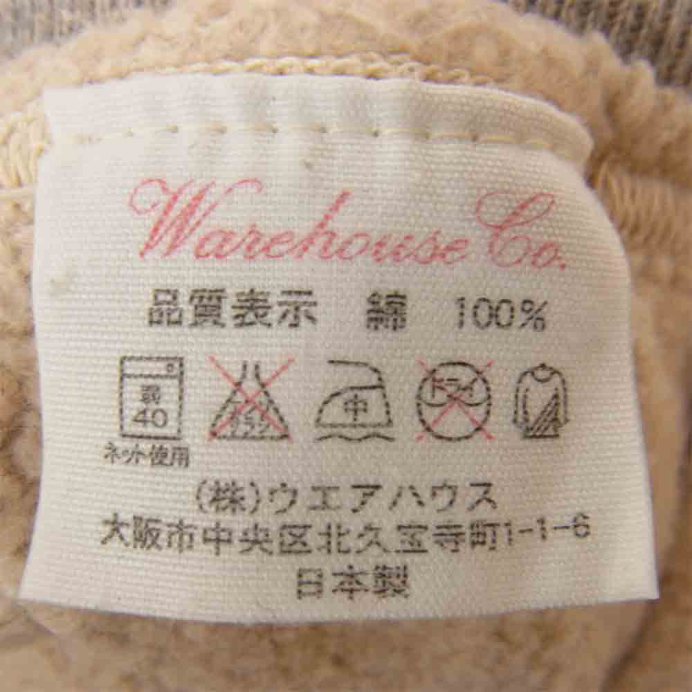 WAREHOUSE ウエアハウス フロッキー カレッジ プリント スウェット グレー系 40【中古】