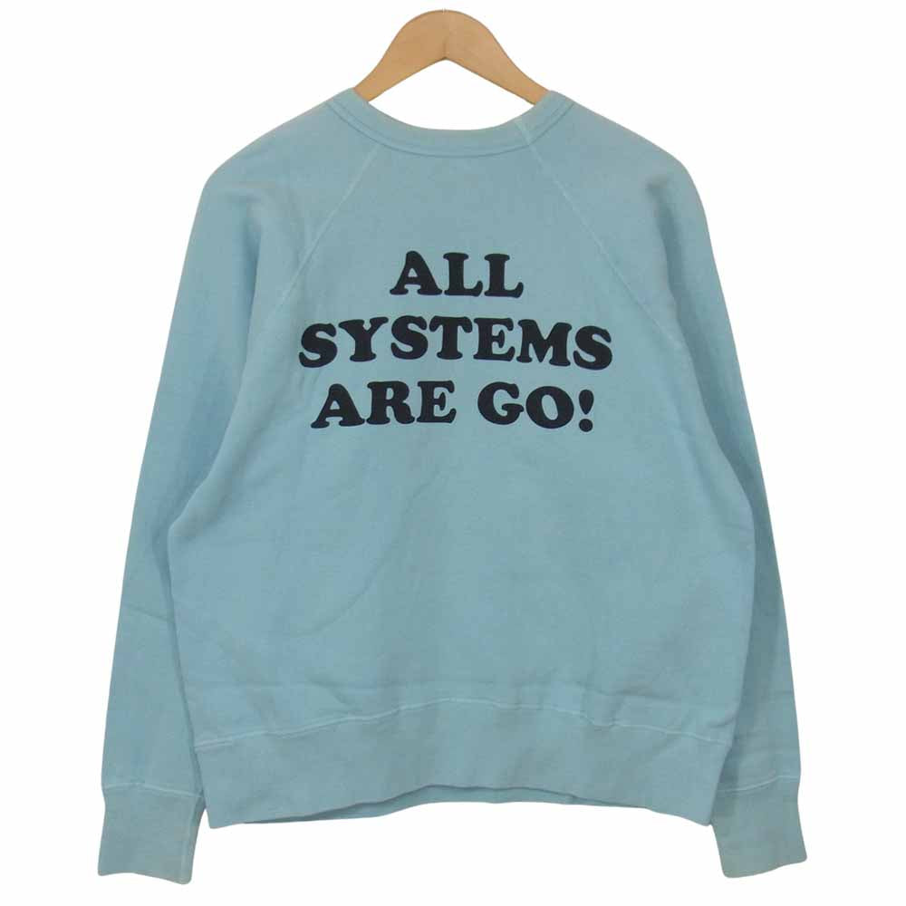 WAREHOUSE ウエアハウス × ピーナッツ PEANUTS スヌーピー ラグラン スウェット ライトブルー系 L【中古】