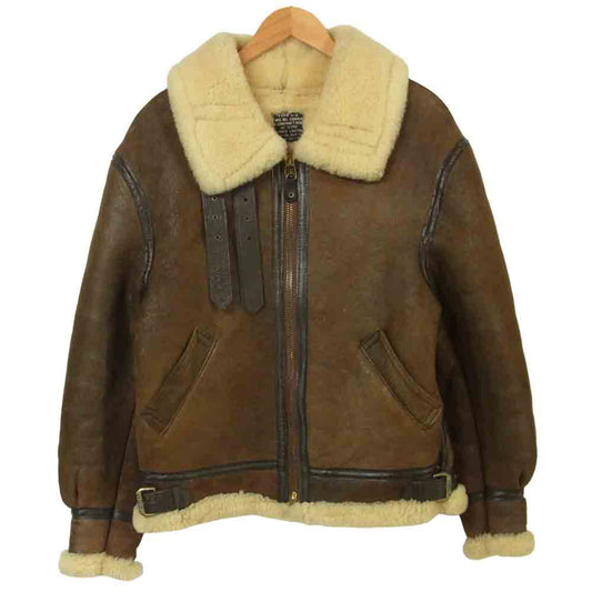 AVIREX アヴィレックス B-3 ムートン フライト ジャケット アメリカ製 ブラウン系 38【中古】