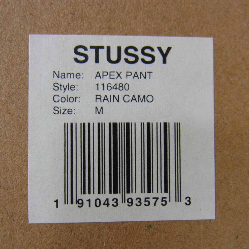STUSSY ステューシー 116480 APEX PANT レインカモ ナイロン カーゴパンツ カーキ系 M【新古品】【未使用】【中古】