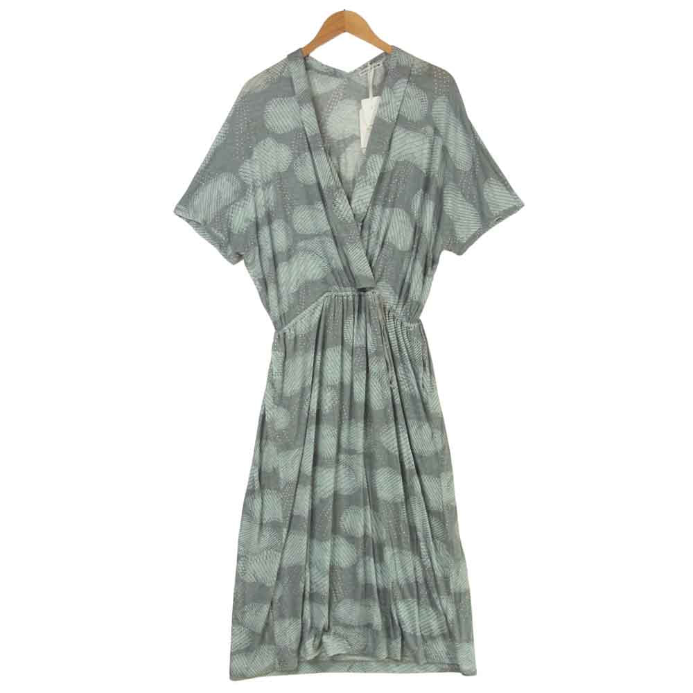 mina perhonen ミナペルホネン 21SS AFTER RAIN カシュクール ワンピース 日本製 グレー系 40【極上美品】【中古】