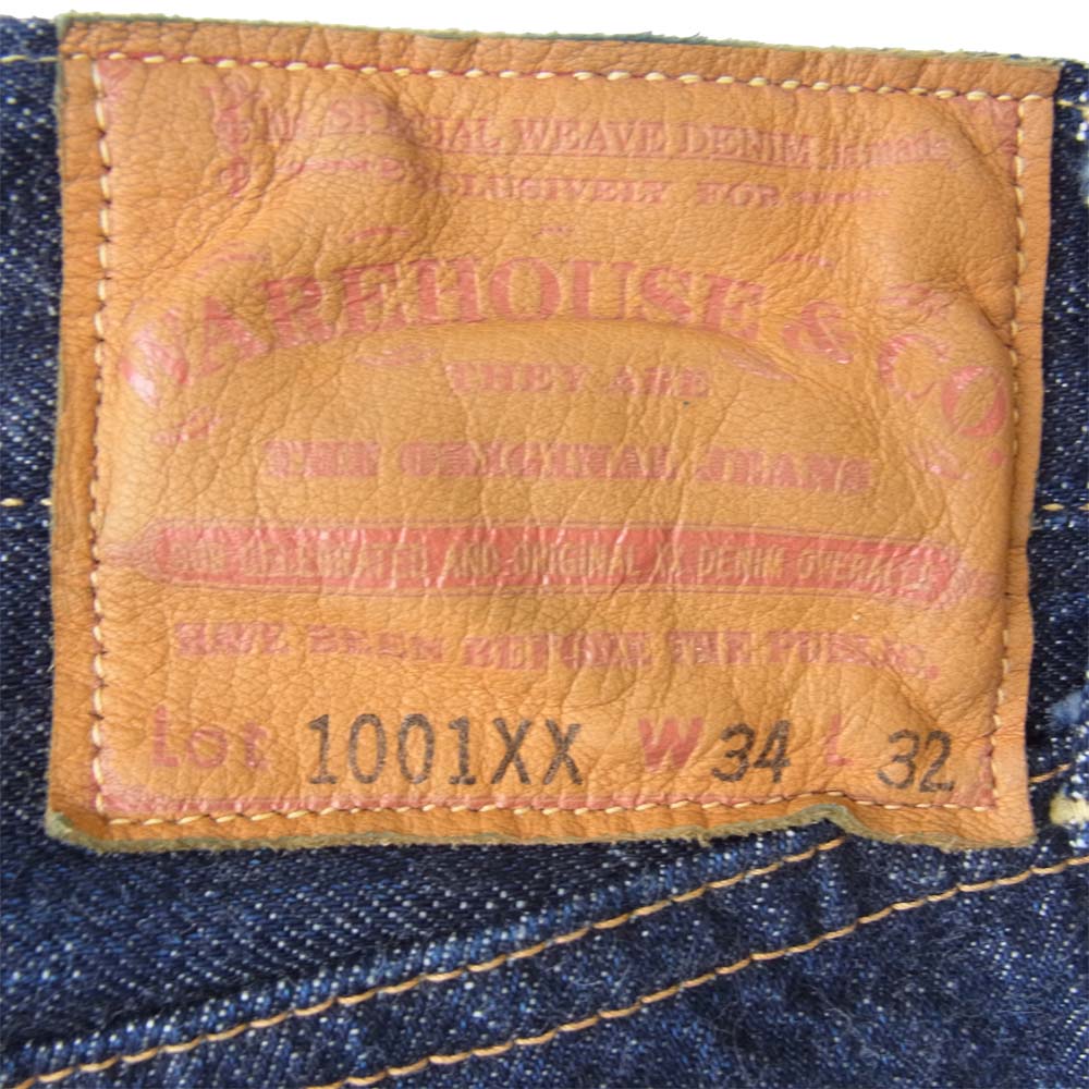 WAREHOUSE ウエアハウス Lot 1001XX デニムパンツ ジーンズ インディゴブルー系 34【中古】