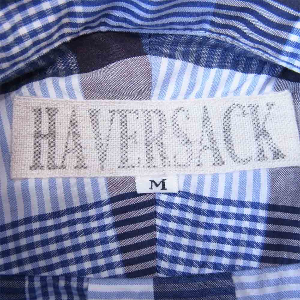 HAVERSACK ハバーザック 丸襟 チェック 半袖 シャツ ブルー系 M【中古】