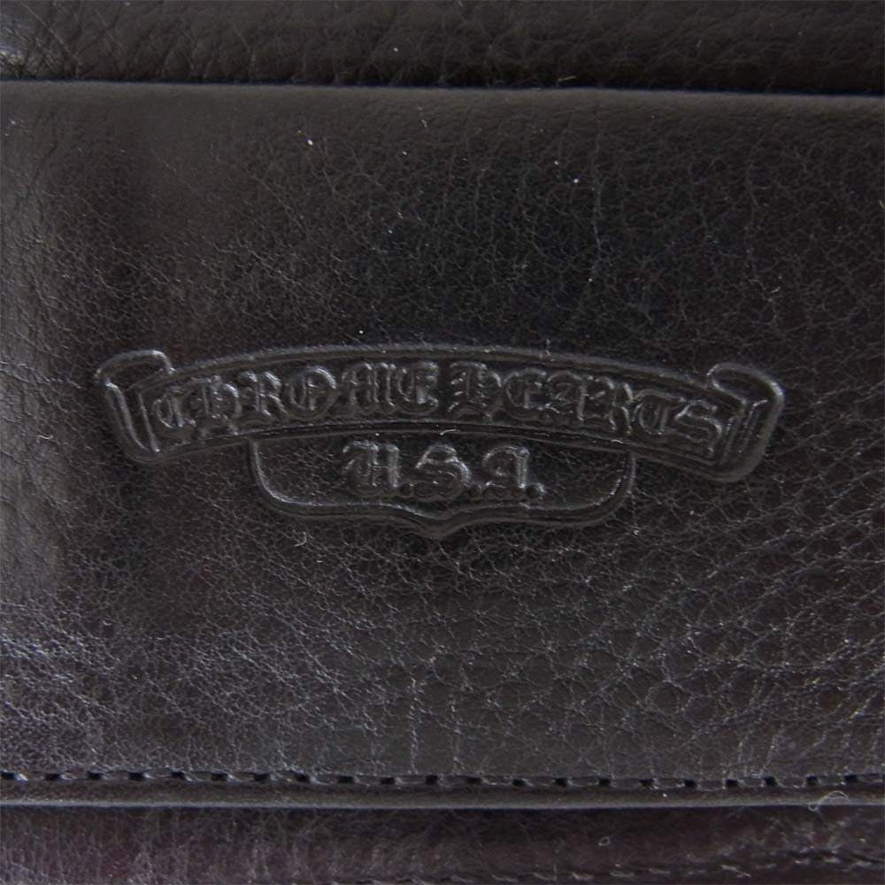 CHROME HEARTS クロムハーツ（原本有） WAVE ウェーブ クロスボール レザー ウォレット ブラック系【中古】