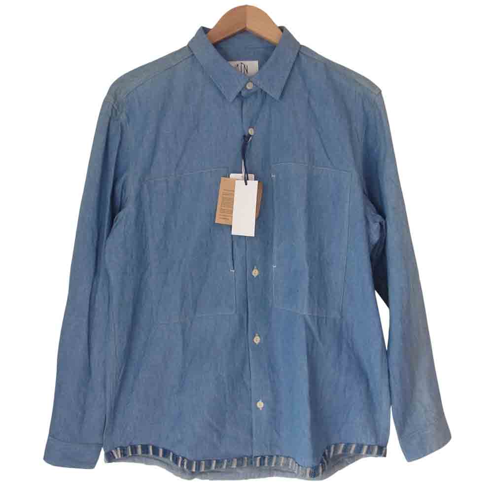 クオン 1701KBS fabric 別注 EXCLUSIVE WORK SHIRT ワーク シャツ 日本製 インディゴブルー系 M【中古】