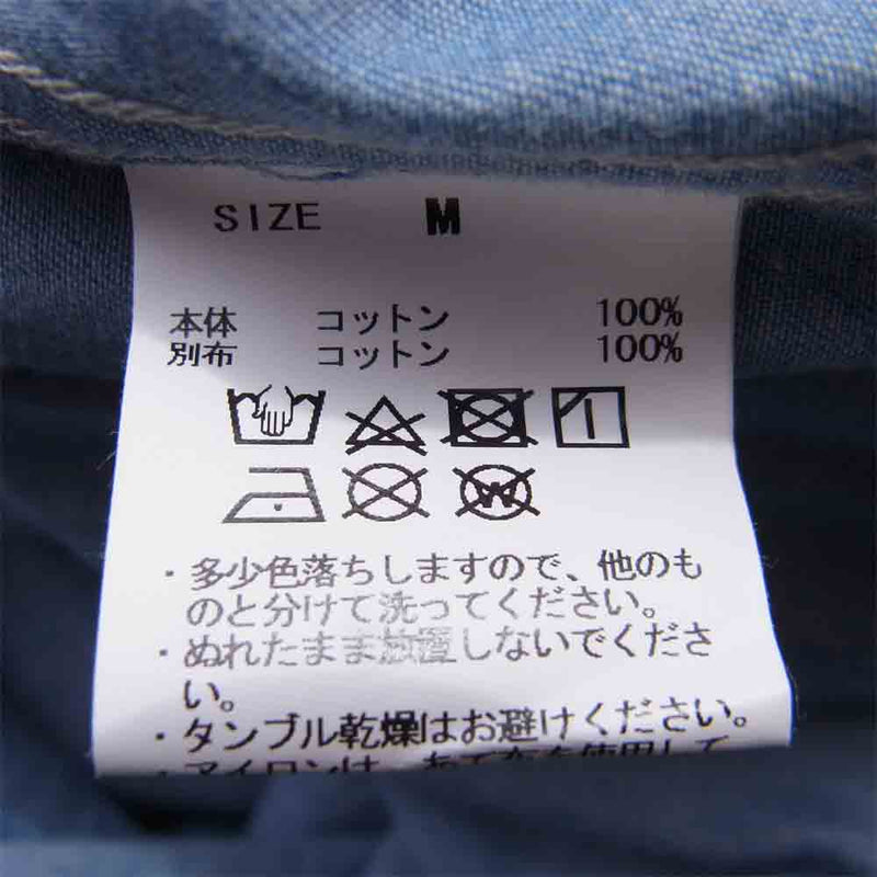 クオン 1701KBS fabric 別注 EXCLUSIVE WORK SHIRT ワーク シャツ 日本製 インディゴブルー系 M【中古】