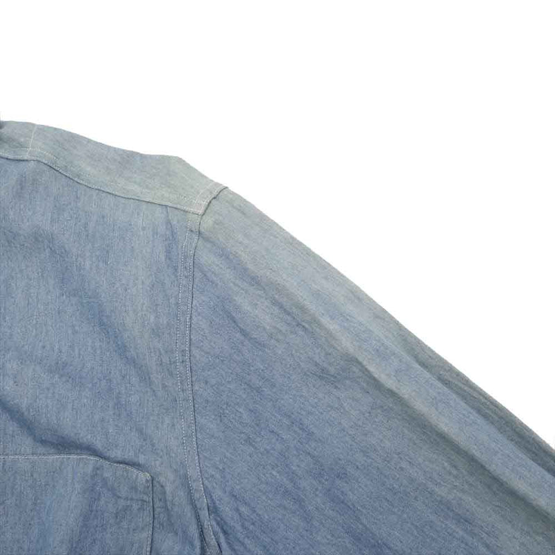 クオン 1701KBS fabric 別注 EXCLUSIVE WORK SHIRT ワーク シャツ 日本製 インディゴブルー系 M【中古】