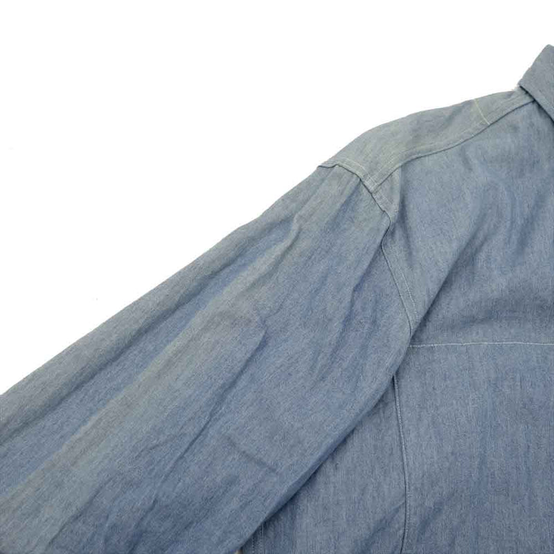 クオン 1701KBS fabric 別注 EXCLUSIVE WORK SHIRT ワーク シャツ 日本製 インディゴブルー系 M【中古】