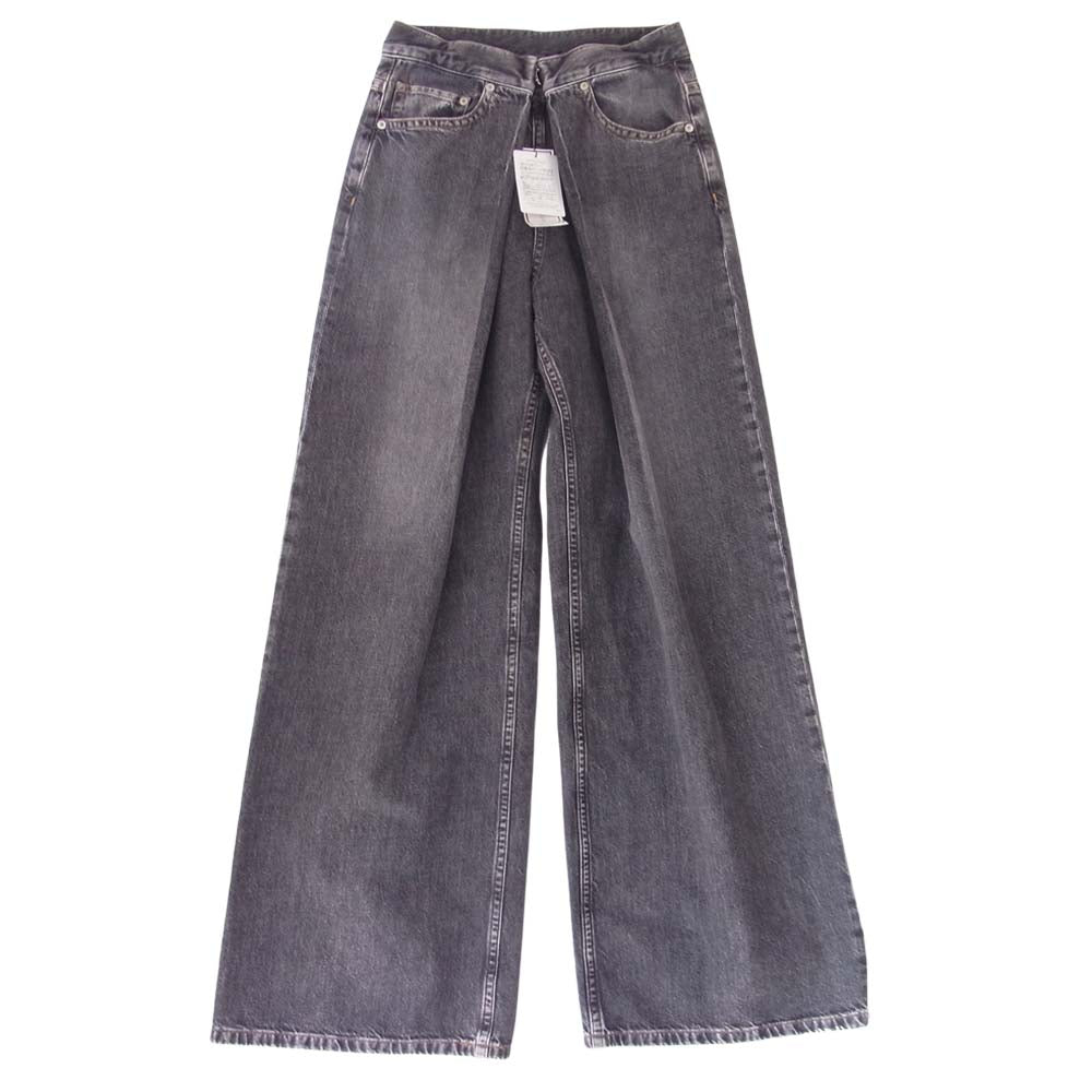 JOHN LAWRENCE SULLIVAN ジョンローレンスサリバン JLSW-16 WASHED DENIM WIDE PANTS ウォッシュド ワイド デニム パンツ ブラック系 S【新古品】【未使用】【中古】
