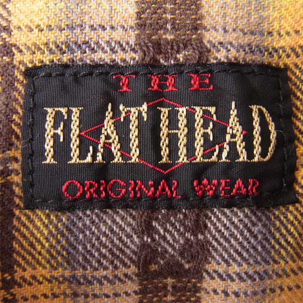 THE FLAT HEAD ザフラットヘッド CW-62W ネイティブ チェック ウエスタン シャツ 茶×黄 38【美品】【中古】