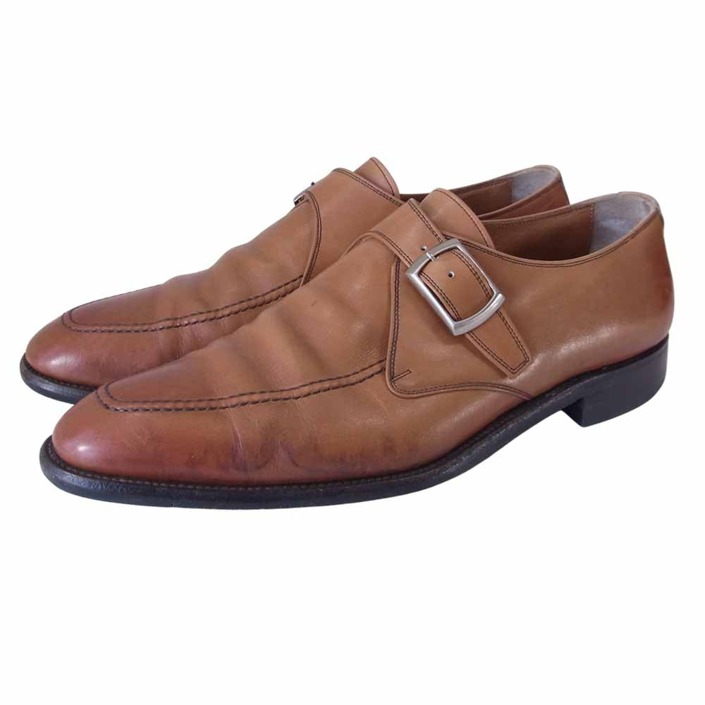 SCOTCH GRAIN スコッチグレイン 917 オデッサ シングルモンク ストラップ シューズ ライトブラウン系 25【中古】