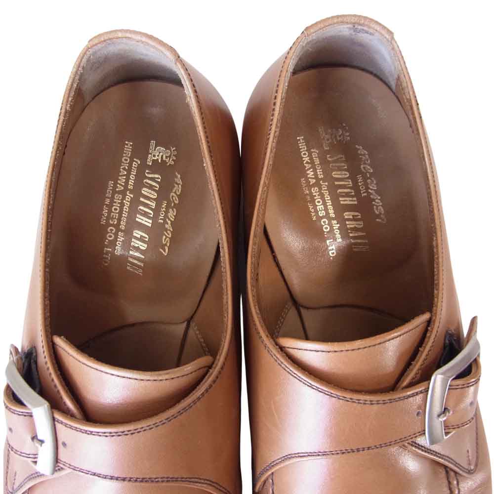 SCOTCH GRAIN スコッチグレイン 917 オデッサ シングルモンク ストラップ シューズ ライトブラウン系 25【中古】
