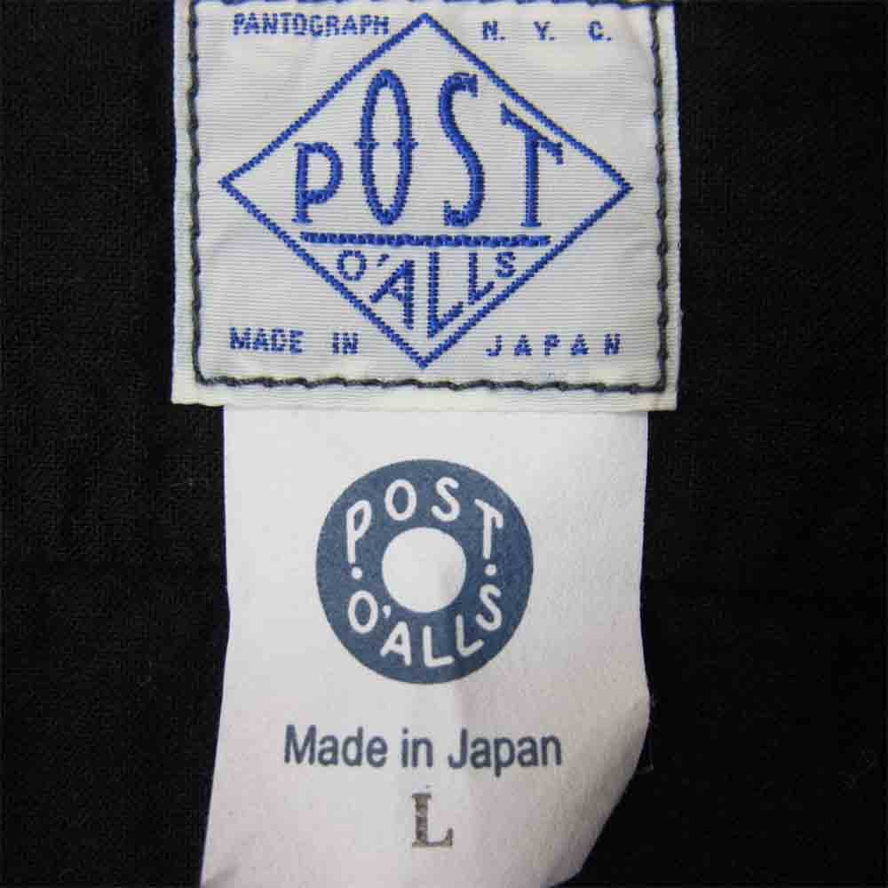 POST OVERALLS ポストオーバーオールズ E-Z Cruz Shirt S/S イージー クルーズ 半袖 シャツ  ブラック系 L【美品】【中古】