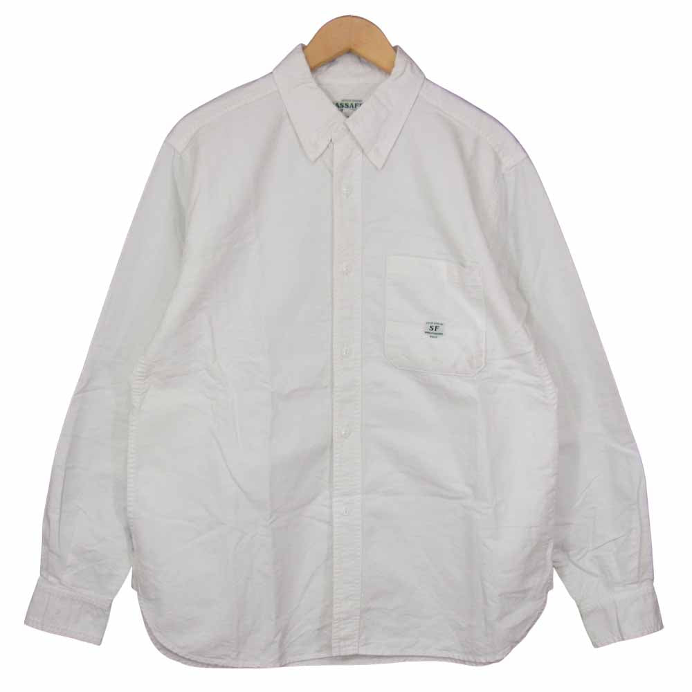 SASAFRAS ササフラス Green Thumb Shirt グリーン サム オックスフォード ボタンダウン シャツ ホワイト系 L【中古】