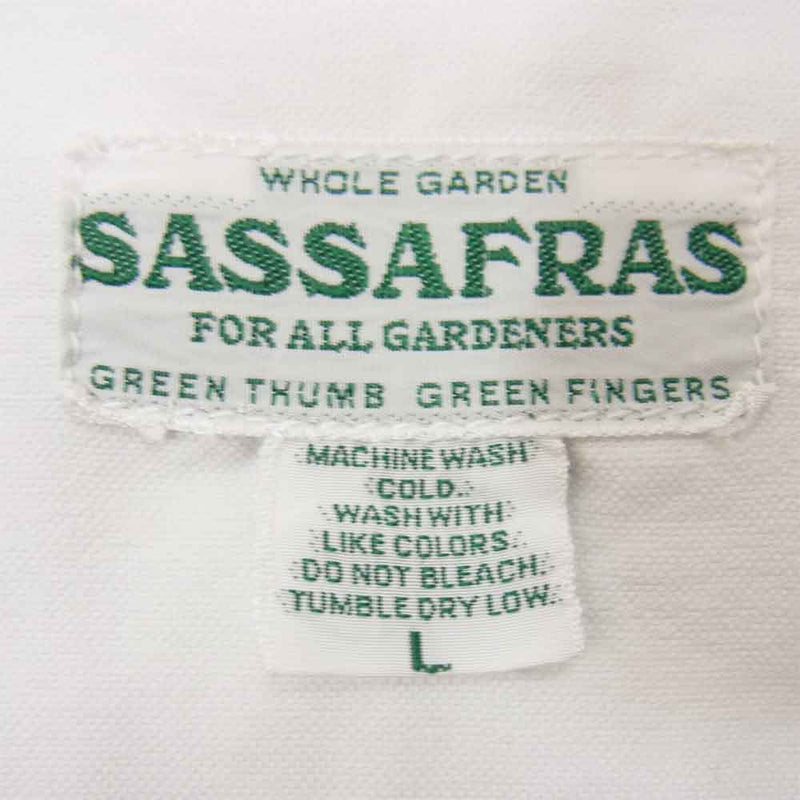 SASAFRAS ササフラス Green Thumb Shirt グリーン サム オックスフォード ボタンダウン シャツ ホワイト系 L【中古】