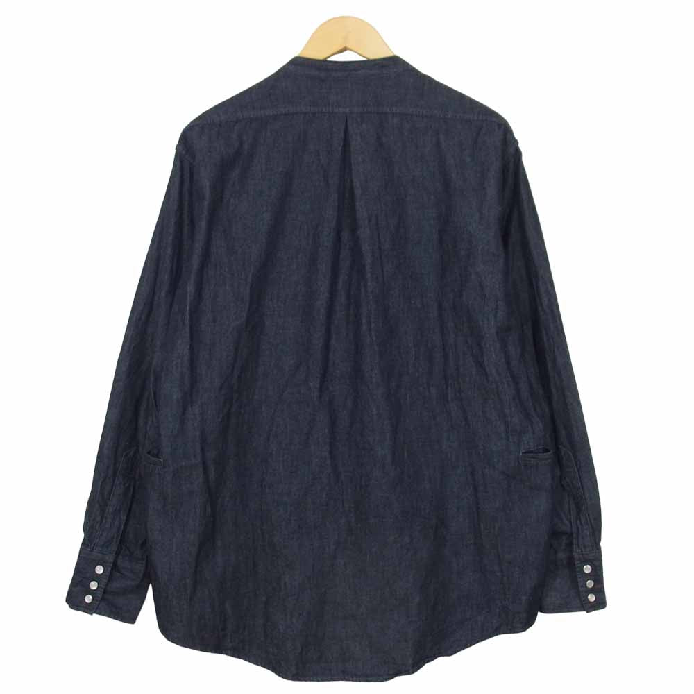 SASAFRAS ササフラス Weeds Barrow The Band Half 6オンス デニム シャツ インディゴブルー系 L【美品】【中古】