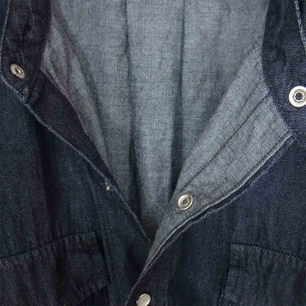 SASAFRAS ササフラス Weeds Barrow The Band Half 6オンス デニム シャツ インディゴブルー系 L【美品】【中古】