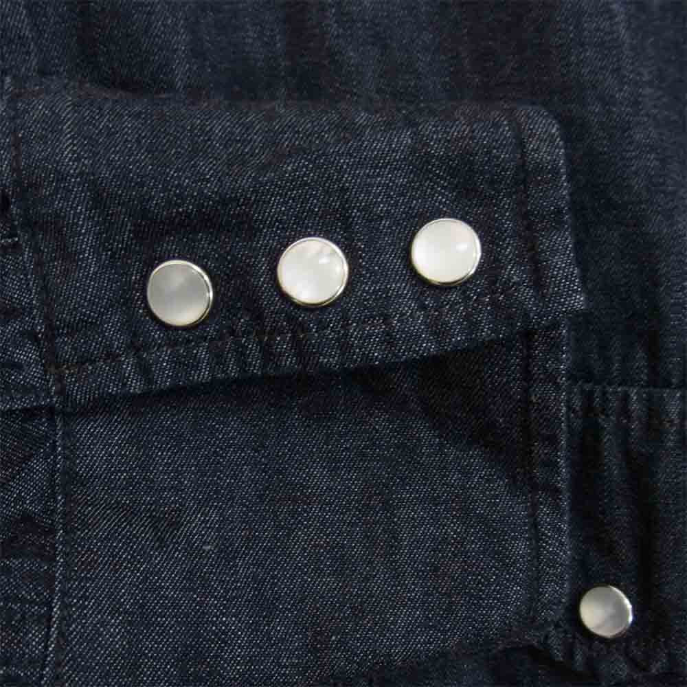 SASAFRAS ササフラス Weeds Barrow The Band Half 6オンス デニム シャツ インディゴブルー系 L【美品】【中古】