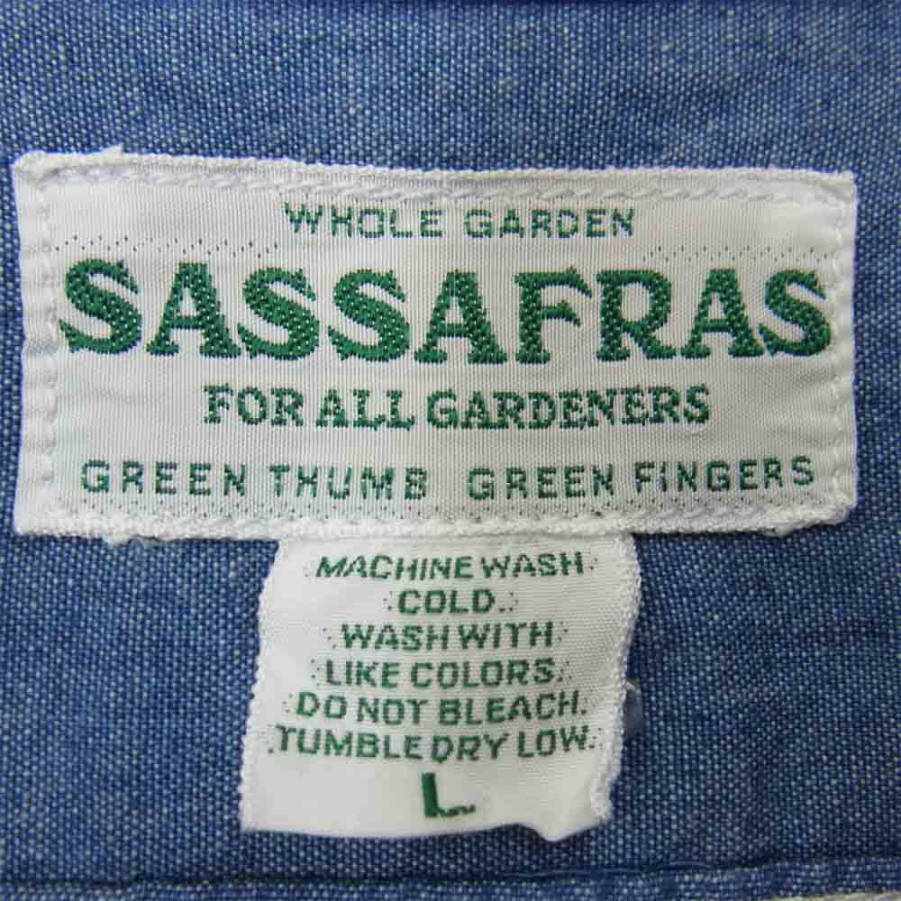 SASAFRAS ササフラス G.D.U Shirt シャンブレー シャツ ブルー系 L【中古】