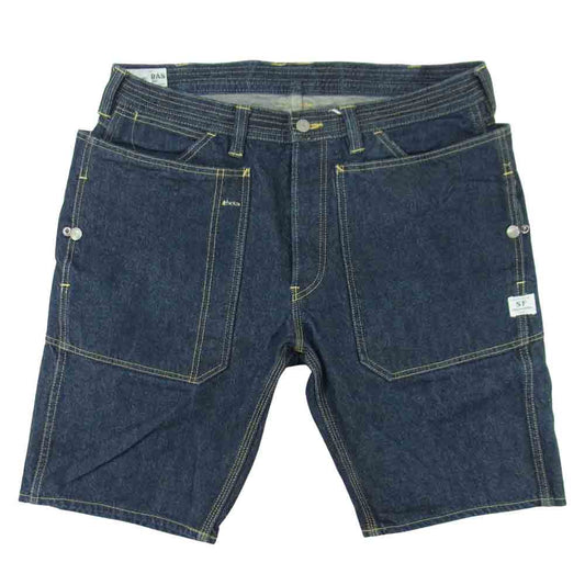 SASAFRAS ササフラス Fall Leaf Pants 1/2 フォール リーフ デニム ハーフ パンツ ショーツ インディゴブルー系 XL【中古】