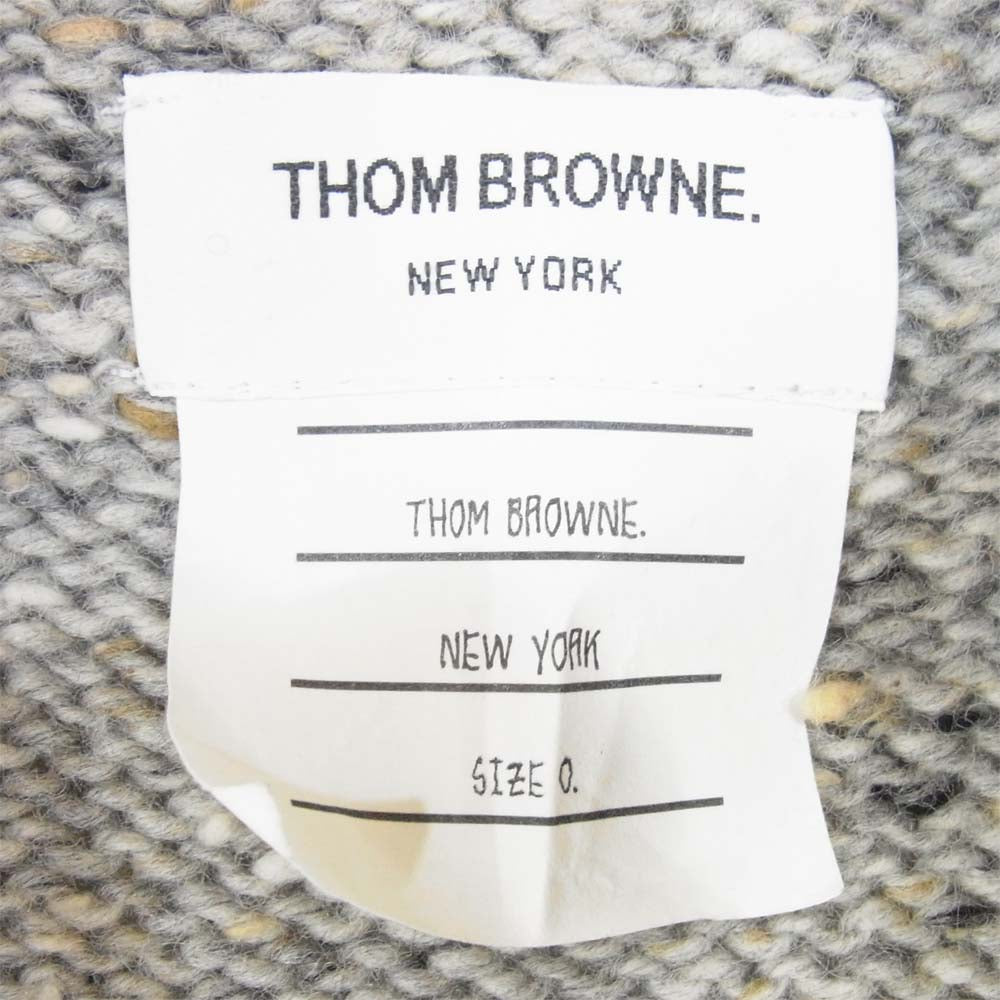 THOM BROWNE トムブラウン 01113D7011 国内正規品 アイルランド製 トリコロール ニット カーディガン グレー系【中古】