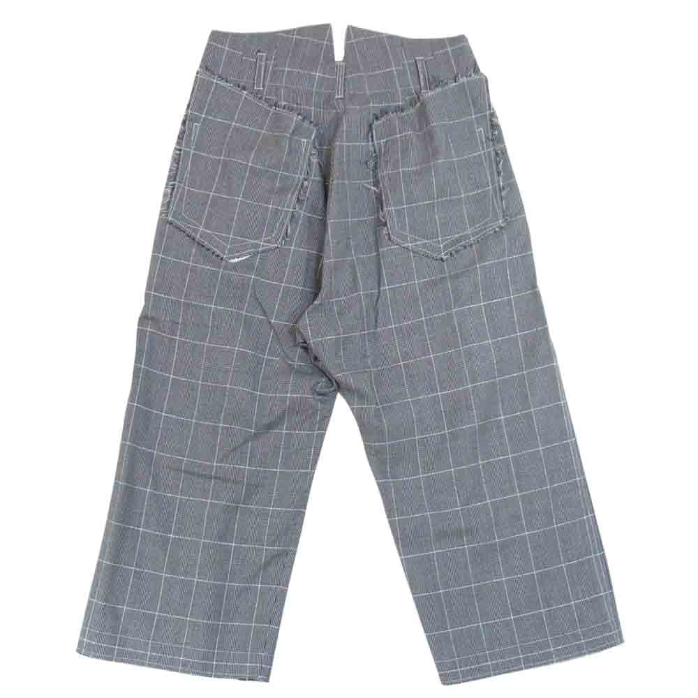 サルバム 18AW SI-P01-110 hightwaist PT カットオフ グレンチェック ハイウエスト パンツ ブラック系 M【極上美品】【中古】