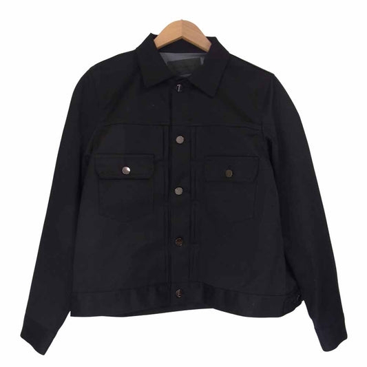フミトガンリュウ 19SS Fu1-BL-04 WATER RESISTANT PLEATED BLOUSON ブラック系 1【美品】【中古】