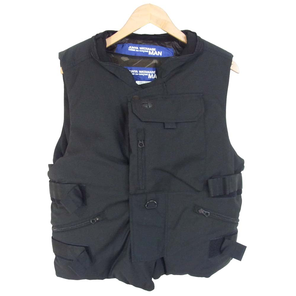 JUNYA WATANABE COMME des GARCONS ジュンヤワタナベコムデギャルソン AD2018 WC-K224-051 ライナー着脱 3WAY ウールエステルストライプ 中綿 ベスト ブラック系 表記無し【美品】【中古】