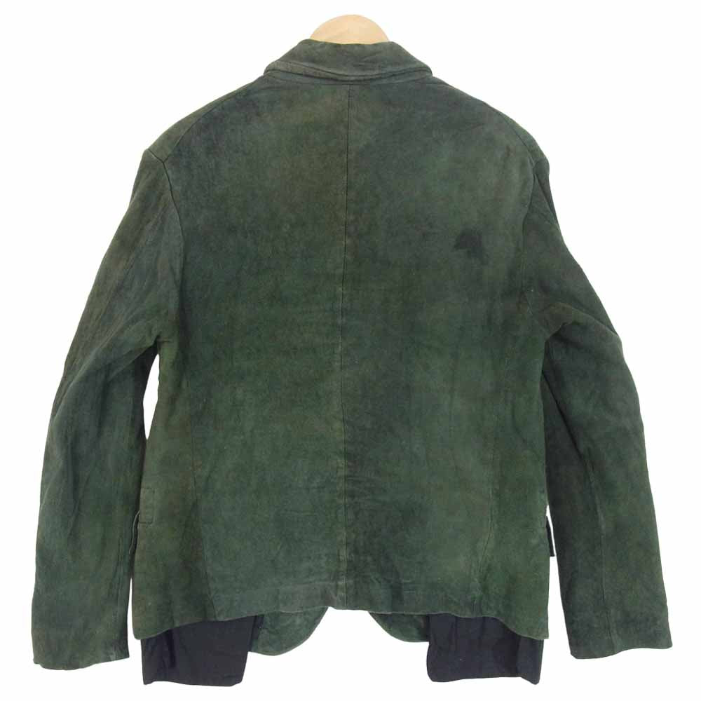 Paul Harnden ポールハーデン Men's Blazer Jacket スエード レザー ブレザー ジャケット モスグリーン系 XS【中古】
