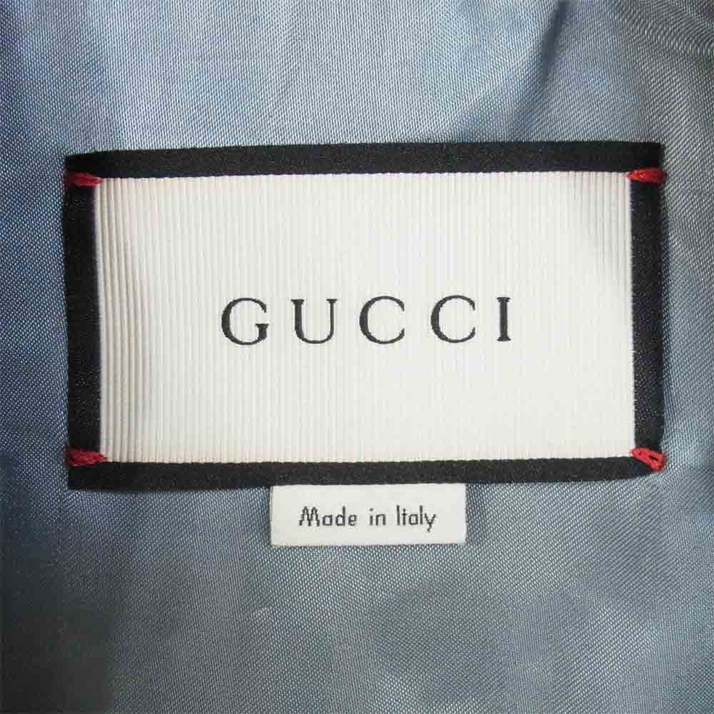 GUCCI グッチ 19SS 454035 XG316 国内正規品 Black Panther Leather Bomber Jacket パンサー レザー ボンバー ジャケット ブラック系 44【美品】【中古】