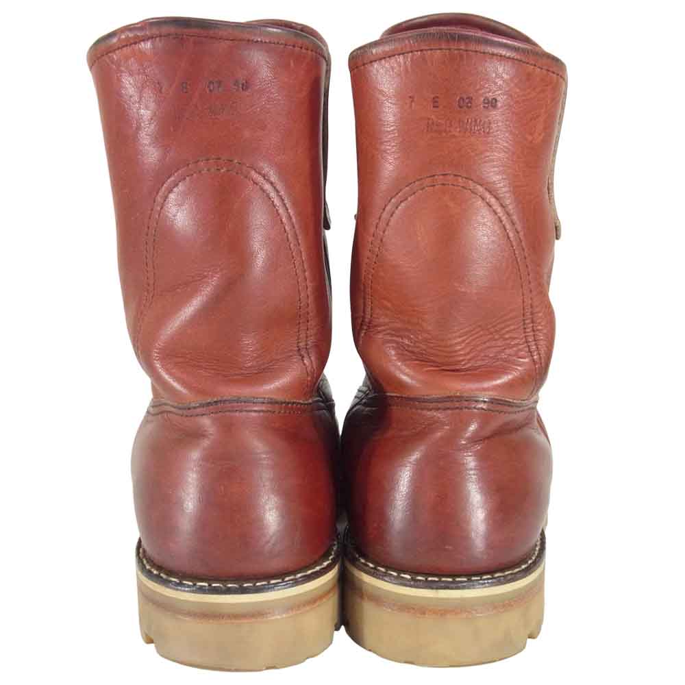RED WING レッドウィング 8866 新四角犬タグ 90s PECOS BOOTS ペコスブーツ VIBRAM HONEYSOLE ＃100 カスタム ブラウン系 7E【中古】