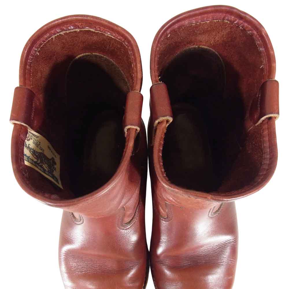 RED WING レッドウィング 8866 新四角犬タグ 90s PECOS BOOTS ペコスブーツ VIBRAM HONEYSOLE ＃100 カスタム ブラウン系 7E【中古】