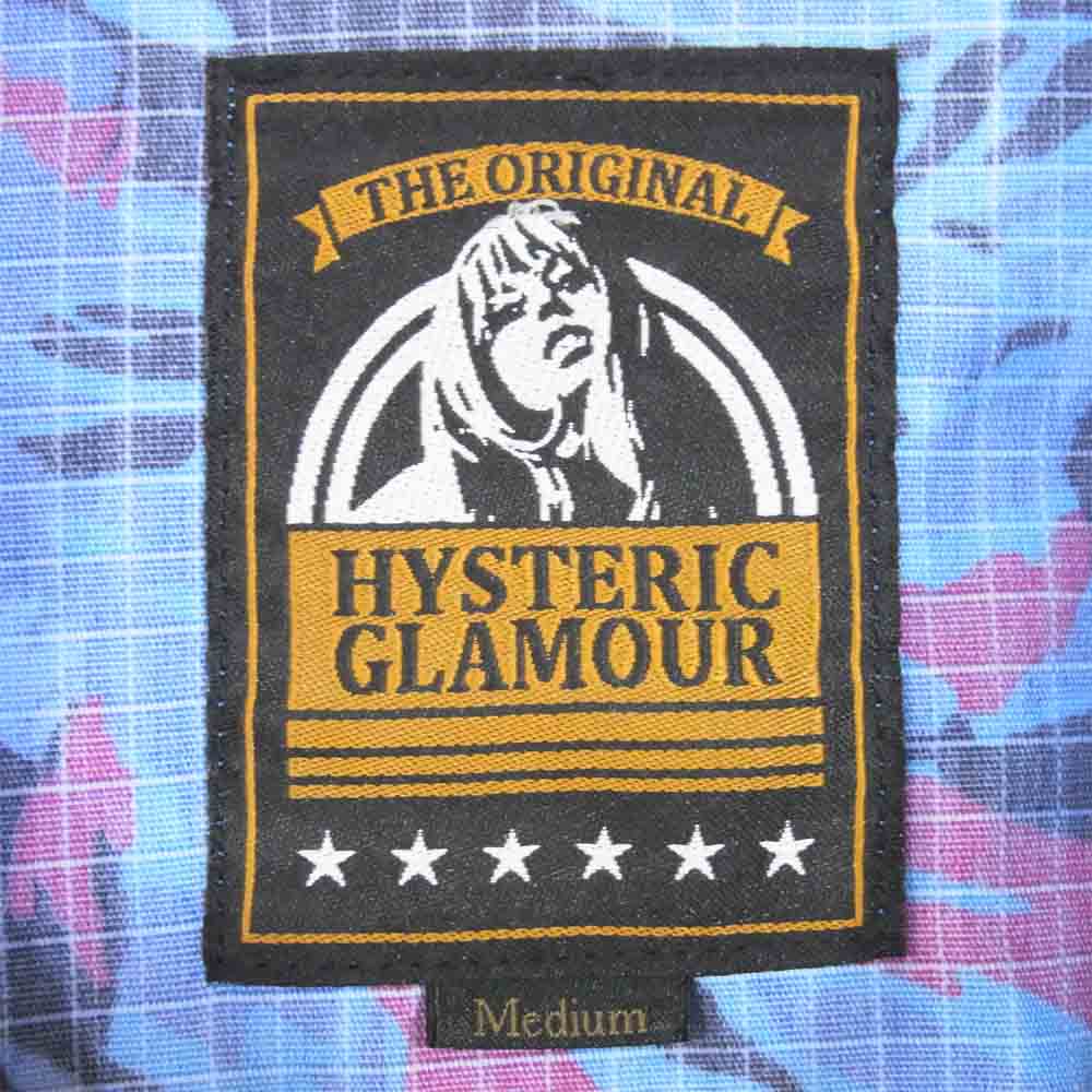 HYSTERIC GLAMOUR ヒステリックグラマー 02201AH07 SIX STARS 刺繍 迷彩 ミリタリー ジャケット ブルー系 M【美品】【中古】