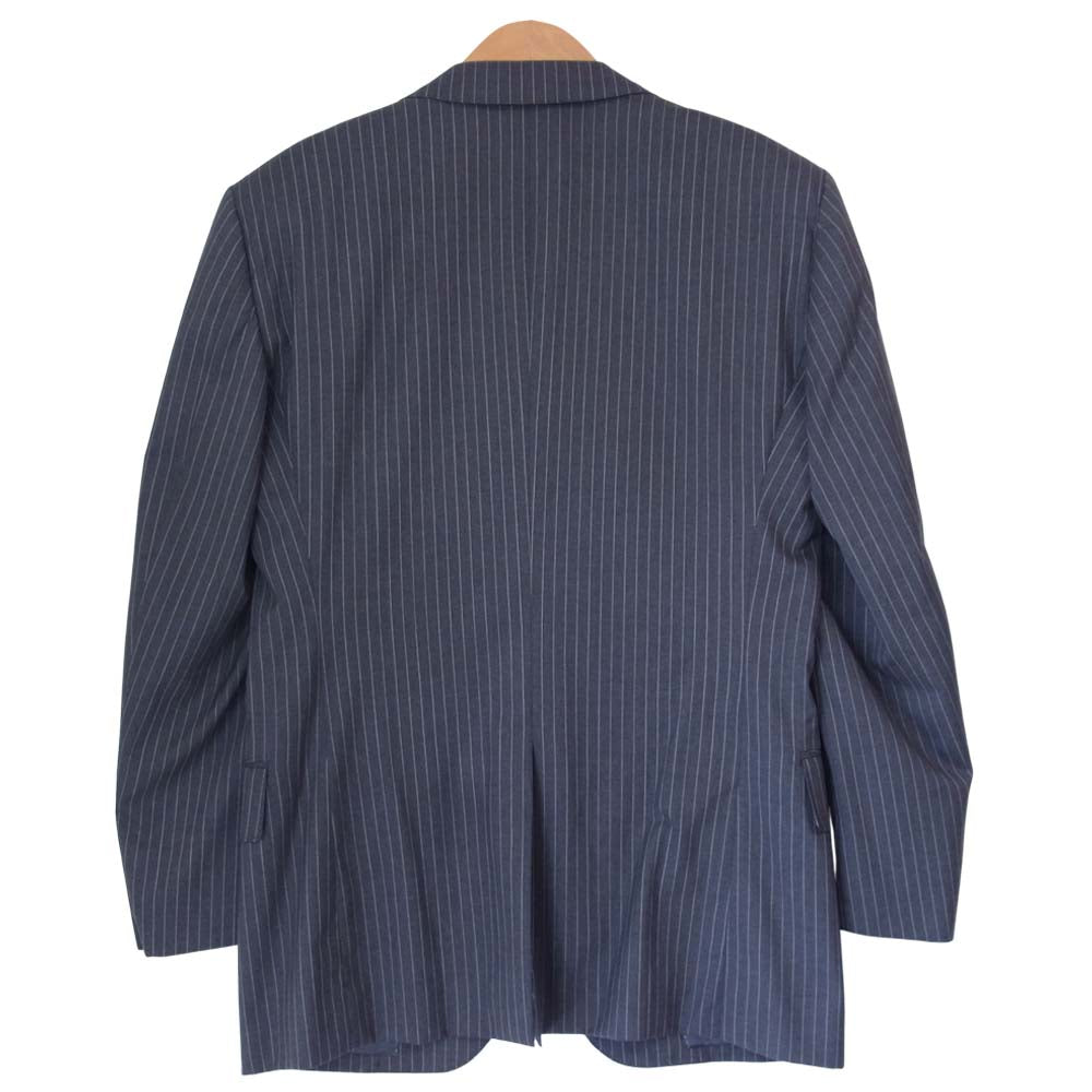 Dunhill ダンヒル 裏地シルク混 本切羽 ストライプ シングル 2B セットアップ スーツ グレー系【美品】【中古】