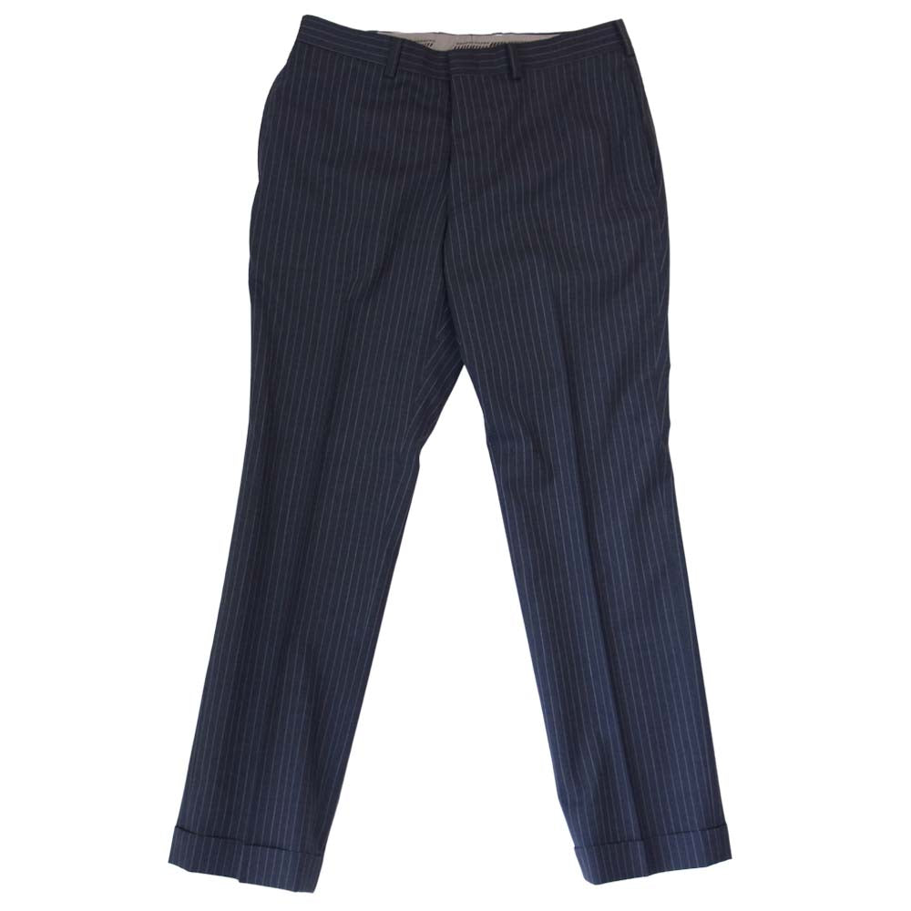 Dunhill ダンヒル 裏地シルク混 本切羽 ストライプ シングル 2B セットアップ スーツ グレー系【美品】【中古】