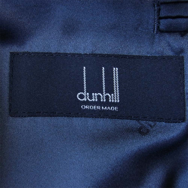 Dunhill ダンヒル 裏地シルク混 本切羽 ストライプ シングル 2B セットアップ スーツ グレー系【美品】【中古】