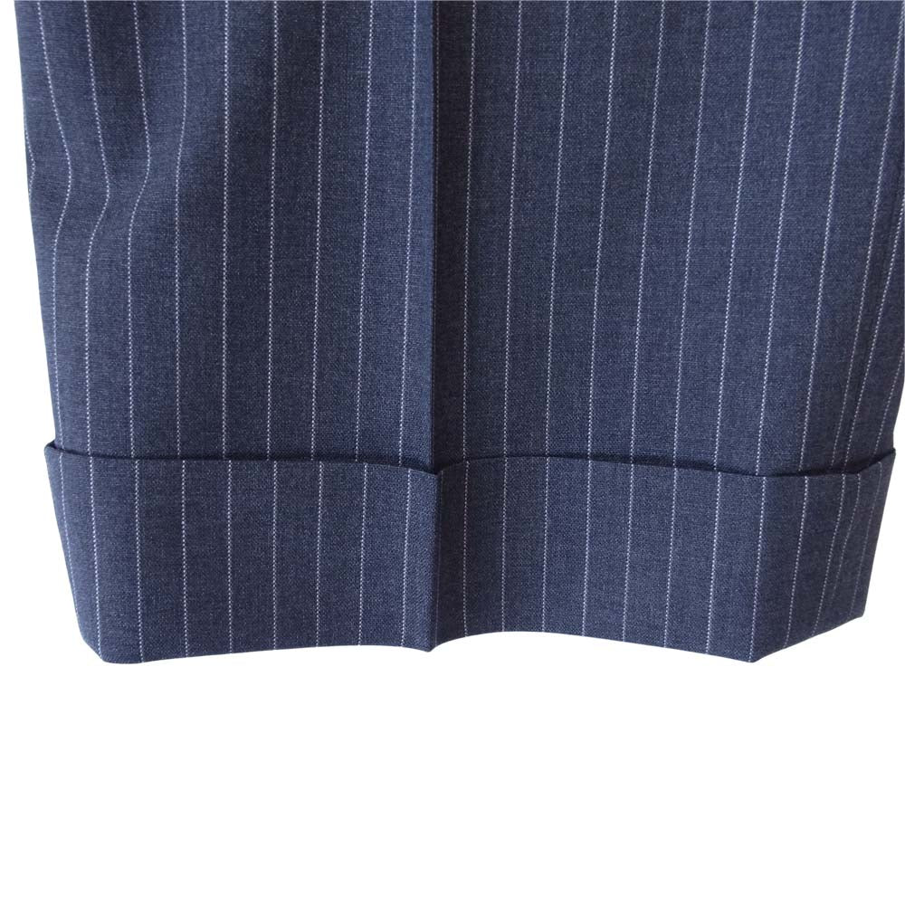 Dunhill ダンヒル 裏地シルク混 本切羽 ストライプ シングル 2B セットアップ スーツ グレー系【美品】【中古】