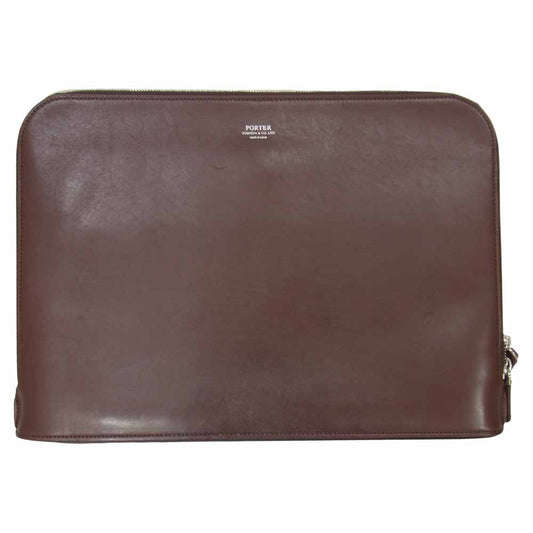 PORTER ポーター ラウンドジップ クラッチ バッグ  ブラウン系【中古】