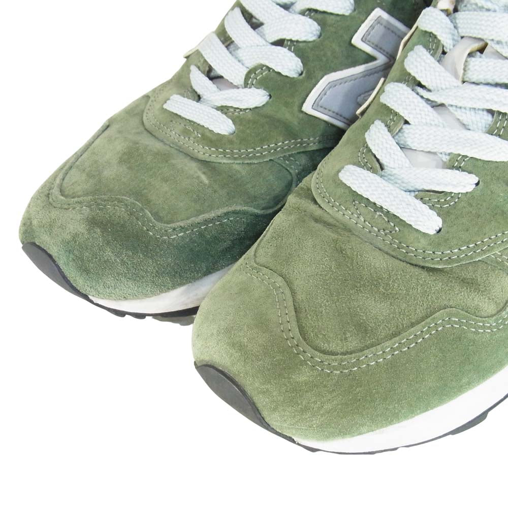 NEW BALANCE ニューバランス M1400MG USA製 ローカット スエード スニーカー グリーン系 US10【中古】