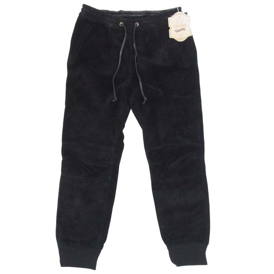 ワイツーレザー TP-08 STEER SUEDE RELAX PANTS ステア スエード リラックス パンツ ブラック系 XL【極上美品】【中古】