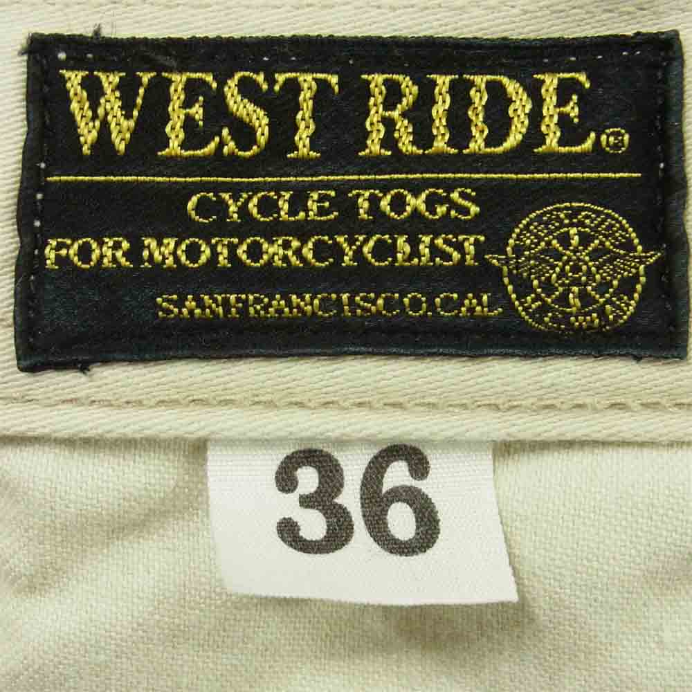 ウエストライド コットン パンツ 日本製 オフホワイト系 36【中古】