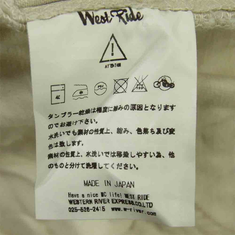 ウエストライド コットン パンツ 日本製 オフホワイト系 36【中古】