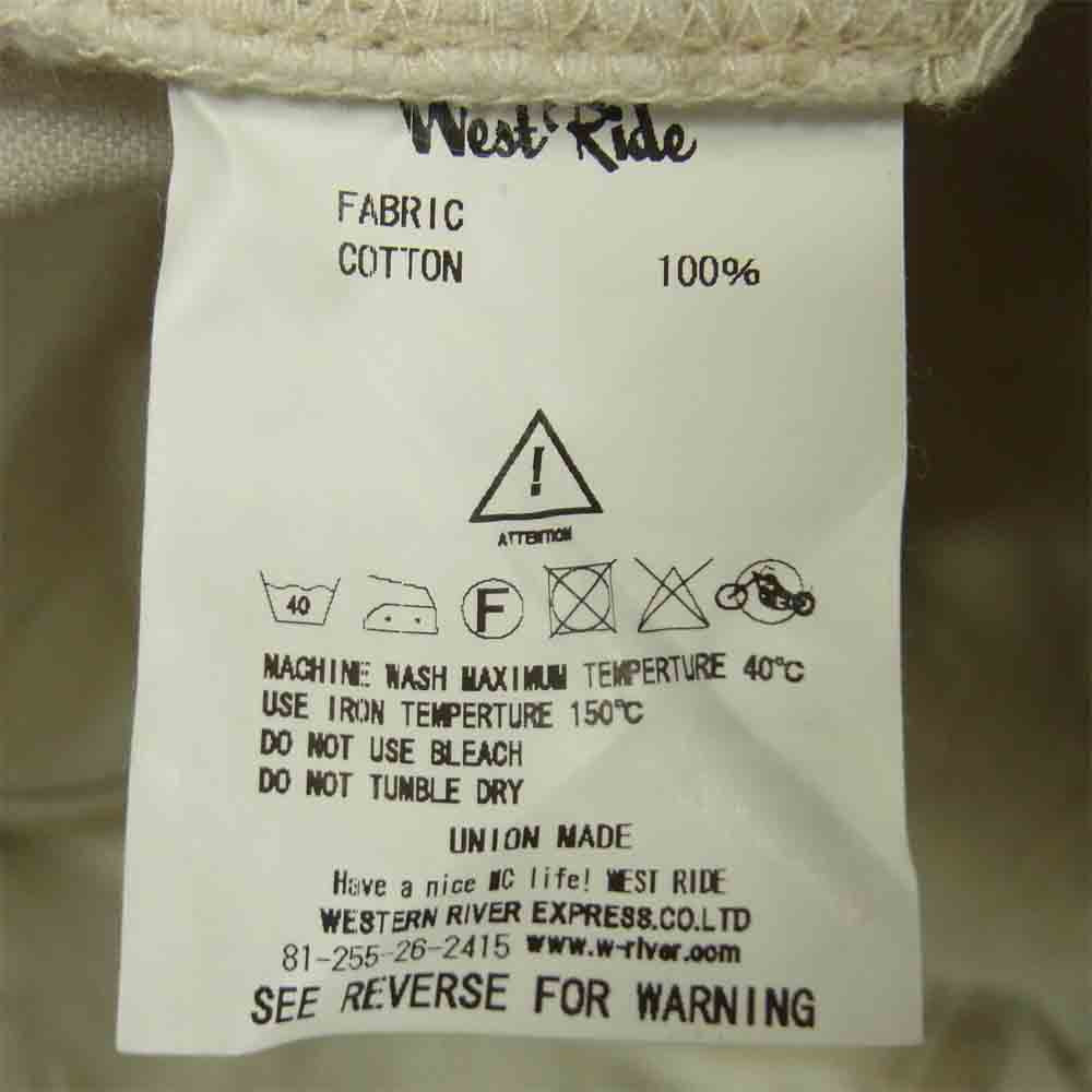 ウエストライド コットン パンツ 日本製 オフホワイト系 36【中古】