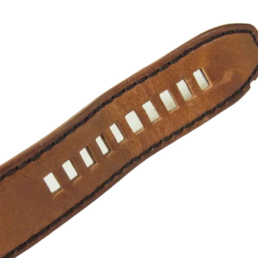 DIESEL ディーゼル DZ-4508 クォーツ リストウォッチ 腕時計 レザー ステンレススチール ブラウン系【中古】