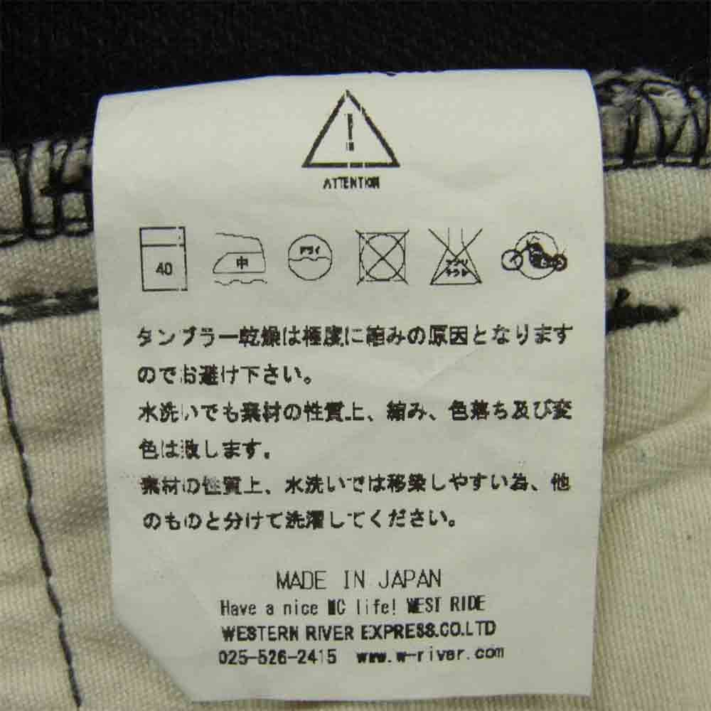 ウエストライド デニムパンツ コットン 日本製 ブラック系 36【中古】