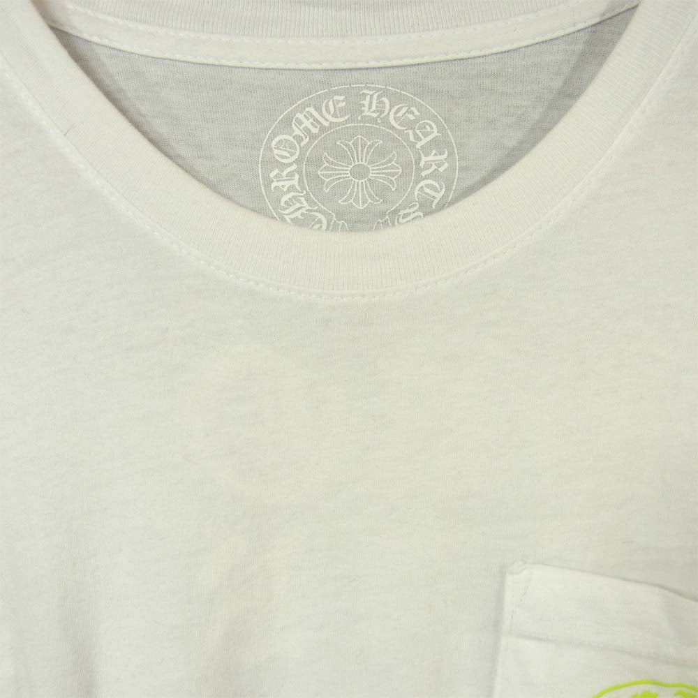 CHROME HEARTS クロムハーツ（原本無） 国内正規品 USA製 ホースシュー バックプリント ポケット 半袖 Tシャツ ホワイト系 M【中古】